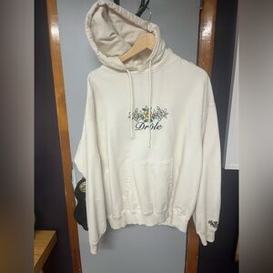 Drôle de Monsieur Cream Hoodie with Floral Design